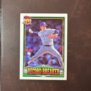 1991 Topps 40 years of Baseball 1990 Record Breaker Nolan Ryan Mint Condition